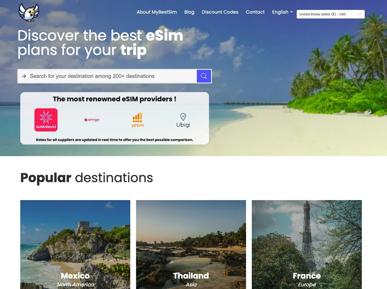 homepage of mybestsim